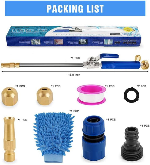 2-in-1 High Pressure Power Washer Wand,Laopypor Watering Sprayer Tool with 3 Hose Nozzles - Hydro Jet Nozzle for Garden Hose, Car Washing, Pet was...