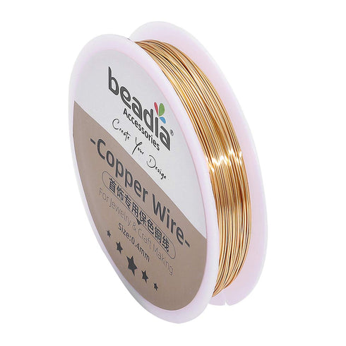 KC Gold Copper Wire 0.4mm Bead Cord for Bracelet Necklace Charm Beading Jewelry Making 27yard...