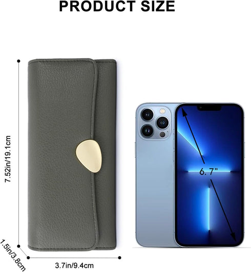 Wallet Women, Clutch Wallet with Zip Pocket Large Capacity PU Leather Trifold Wallet Ideal Accessory for Gifts, Everyday Life and Business Occasio...