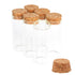 6PCS 30ml Glass Test Tubes with Cork Stoppers, 30 x 70mm Liquid Sample Vial, Clear Flat Test Tubes for Bath Salt, Candy Storage, Scientific Experi...