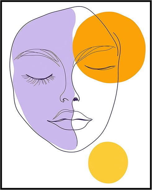 Posterizer 1 pcs-line art minimalist modern woman's face-Abstract & Modern Art-Gift for Men Women Teens-Decor for Home & Office- unframed wall art...
