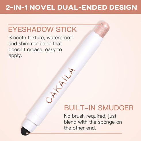 Cream Eye-Shadow Stick, Waterproof Cream Eyeshadow Pen Rotatable Creamy Eye Shadow Pencil Crayon, Matte and Shimmer Eyeshadow Makeup Stick with Sp...