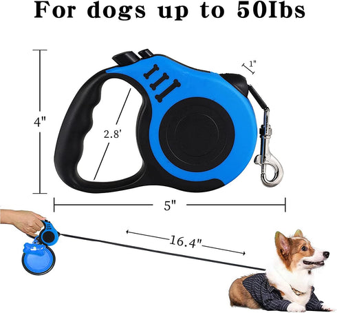 Retractable Dog Leash,Heavy Duty Dog Leash Retractable,Dog Walking Leash for Small Dog or Cat up to 26 lbs,360° Tangle-Free Strong Nylon Tape,Anti...