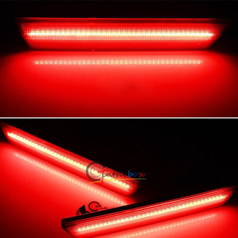 GTINTHEBOX 2PCS Smoked Lens Red LED Rear Bumper Side Marker Lights Lamps Replacement Kit for 2008-2014 Dodge Challenger & 2011-2014 Dodge Charger...