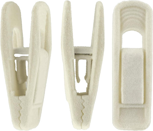 Velvet Hangers Clips, 20 Pack Ivory Pants Hanger Velvet Clips, Strong Hanger Clips Perfect for Thin Felt Hangers...