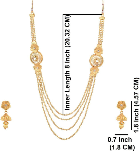 Efulgenz Indian Gold Tone Bollywood Multi Layered Traditional Beaded Wedding Temple Necklace Earrings Jewelry Set for Women...