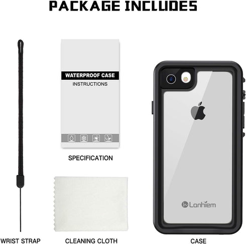 Lanhiem for iPhone SE 2022/2020 Case, for iPhone 7 8 Case, IP68 Waterproof Dustproof Shockproof Case with Built-in Screen Protector, Full Body Und...