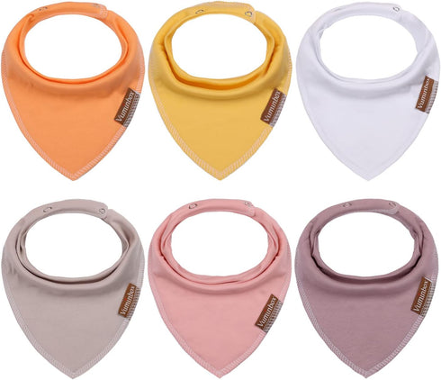 Baby Bandana Drool Bibs 6-Pack Made with 100% Organic Cotton, Absorbent and Soft Unisex (6 Pink Girl)...