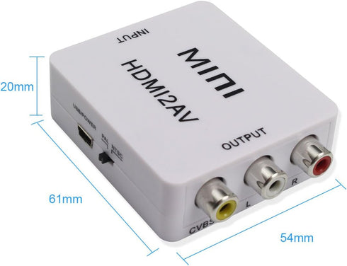 Mini Composite 1080P HDMI to RCA Audio Video AV CVBS Adapter Support HD for HD HDMI2AV Converter Box for TV PC VCR DVD PAL...