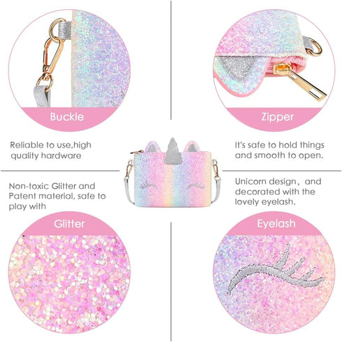 mibasies Unicorn Purse for Little Girls Kids Dress Up Jewelry Toddler Gifts Set...