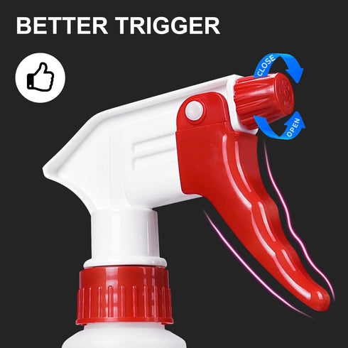 Plastic Spray Bottle (4 Pack, 16 Oz, All-Purpose) Heavy Duty Spraying Bottles Leak Proof Mist Empty Water Bottle for Cleaning Solution Planting Pe...
