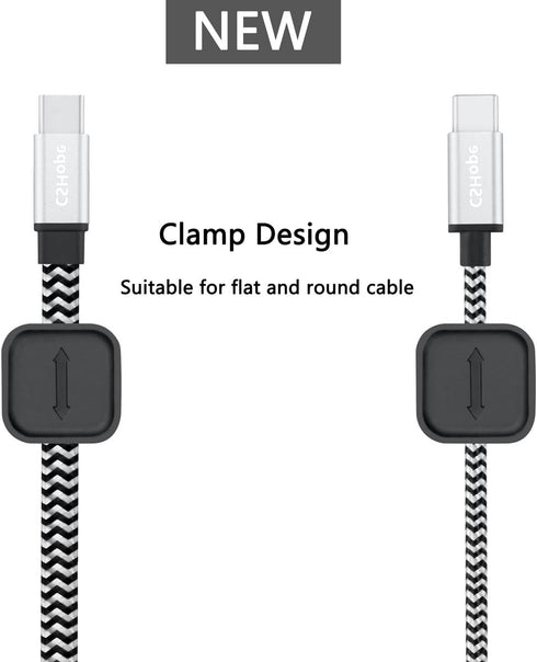 Magnetic Cable Organizer, Desktop Cable Holder Multipurpose with 8 Clips, Magnetic Cable Clips Organizer, Cord Management for All Wires (2 Pack, B...