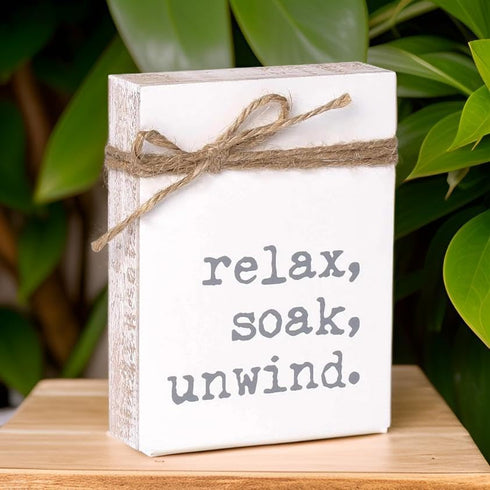 Mini 4" Jute Rope Block Sign (Relax)...