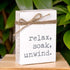 Mini 4" Jute Rope Block Sign (Relax)...