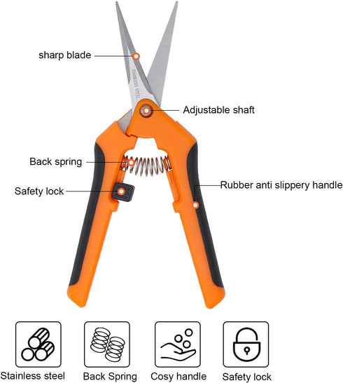 Gardening Scissor 2 Set with Sharp Stainless Steel Blade Garden Shears for Cutting Flowers Trimming Plants of Yard Florist Flower Rose Herb Hedge ...