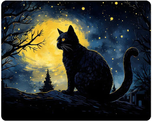 Black Cat Mouse Pad Cute,Anime Cat Mouse Pads for Wireless Mouse Desk Accessories,Mousepad with Non-Slip Rubber Base,Gaming Mouse Pad,Mouse Mat De...