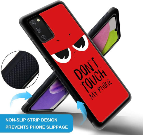 Case Compatible with Samsung Galaxy A03S 4G,Pattern Plexiglass A03S 4G Case for Boys Men,Don't Touch My Phone Pattern Shockproof Anti-Scratch Case...