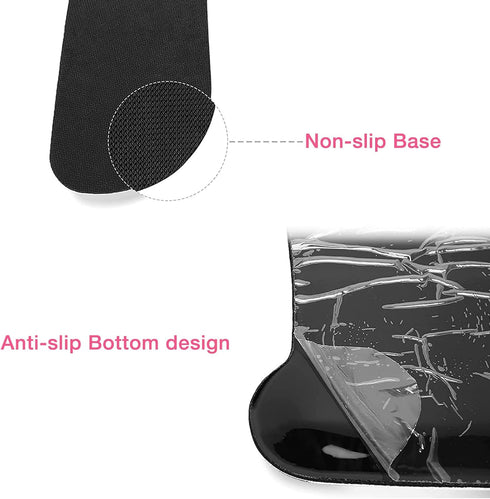 MOSISO Wrist Rest Support for Mouse Pad & Keyboard Set, Peony Ergonomic Mousepad Non-Slip Base Home/Office Pain Relief & Easy Typing Cushion with ...