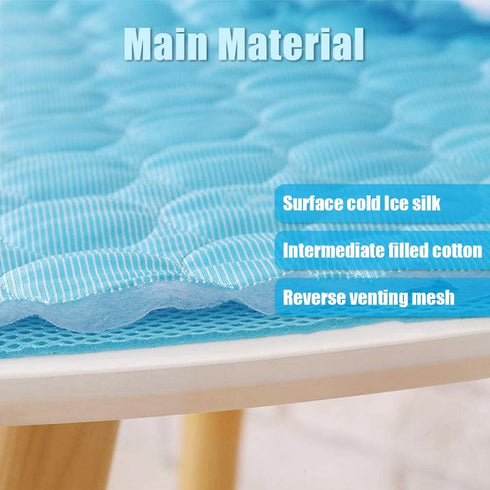 Dog Cooling Mat Washable Ice Silk Cooling Mat for Dogs Waterproof Bottom Summer Sleeping Pad Self Cooling Pad Blanket for Pets (40x28 in, Light Bl...