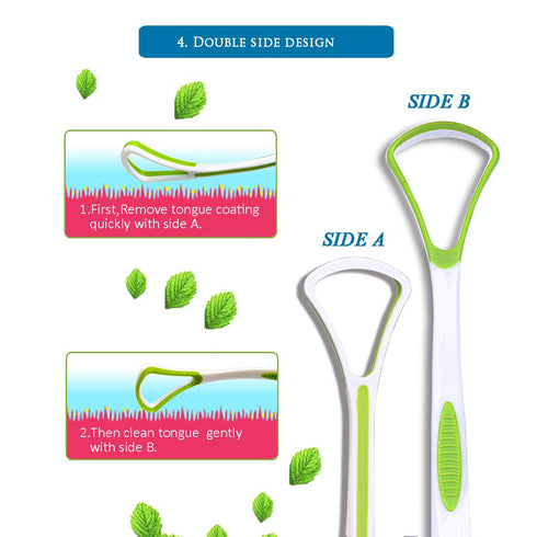 3PCS Tongue Cleaner, Soft Tongue Scraper, Oral Care Cleaners, Dental Scrapers Kits, Professional Eliminate Bad Breath, Premium Cleaning Tools (2Gr...