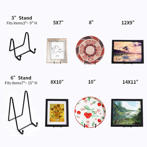 2 Pack Plate Stands for Display, 3 Inch Plate Holder Display Stand, Iron Easel Decorative Plate Holder Book Stands for Display, Pictures, Decorati...