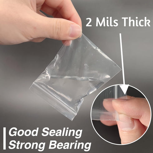 400pcs Plastic Bags, 3 x 4 inch 2 mil Jewelry Bags, Clear Small Zip Bag, Resealable Zip Bag for Small Business, Storage, Candy Bags...