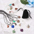 FASHEWELRY 20Pcs Random Crescent Moon Heart Chakra Stone Pendants Healing Crystal Gemstone Charms & 20Pcs Black Waxed Cotton Necklace Cord & 1Pc V...