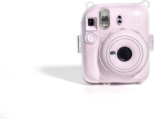 Case For Fujifilm Instax Mini 12 - Clear Hard PVC Protective and Portable Camera Cover with Detachable Adjustable Shoulder Strap...