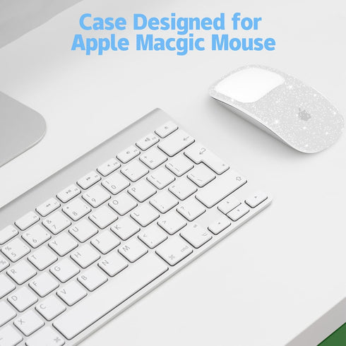 B BELK Case for Apple Magic Mouse 1&2, Clear Glitter Ultra Thin Drop-Resistant Protective Plastic Hard Case Compatible with Apple Mouse, Sparkly T...