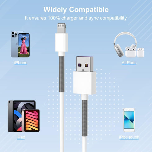 Extra Long iPhone Lightning Cable 10ft, Apple MFi Certified iPhone Charging Cable 10 Foot, iPhone USB Fast Charging Cord 10 Feet Compatible for Ap...