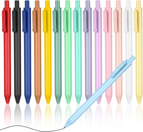 AUAUY Retractable Gel Pens, 15PCS Cute Retractable Quick Dry Gel Ink Pen, Cute Pens 0.5mm Medium Point Black Ink Quick Drying for Writing Drawing ...