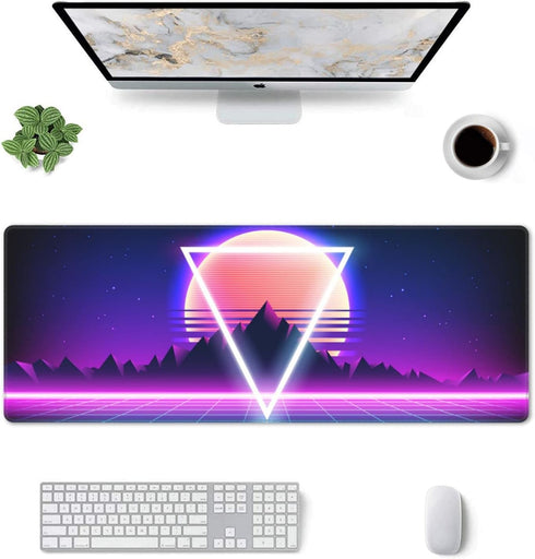 Retro Vaporwave Gaming Mouse Pad Cool Desk Mat Synthwave Neon Large XL Long Extended Pads Big Mousepad for Home Office Decor Accessories...