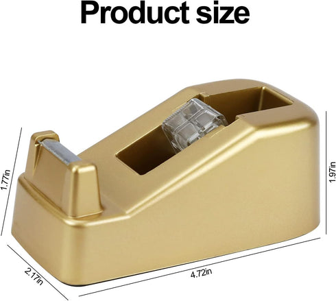 Desktop Tape Dispenser 1 Inch Core Acrylic Tape Dispensers, Gold Tape Holder for Desktop, Non-Skid Base, Office Desk Accessories (Gold - A)...