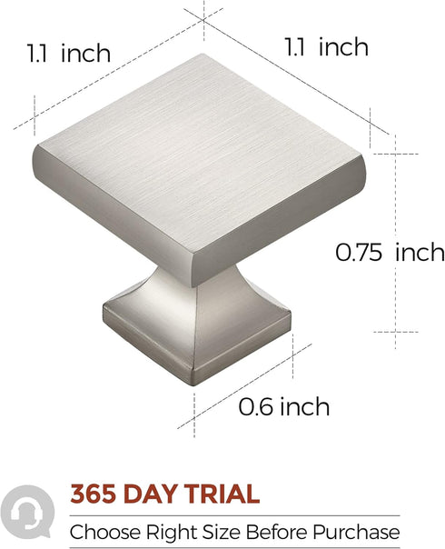 Home Expert 5 Pack Cabinet Knobs Kitchen Cabinet Knobs Silver Knobs for Dresser Drawers Brushed Kitchen Hardware for Cabinets Square Drawer Pulls...