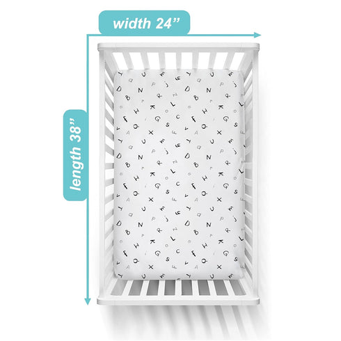 TL Care 100% Natural Cotton Fitted Mini Crib Sheet 38" x 24" - Soft & Breathable Small Nesting Portable Crib Sheet, Fits Pack N Play Mattresses, A...