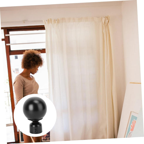 Artibetter 2pcs Roman Pole Decorative Head Curtain Pole Finials Curtain Rod Finials Drapery Finials Curtain Rod Ends End Cap Finial Curtain Rail E...