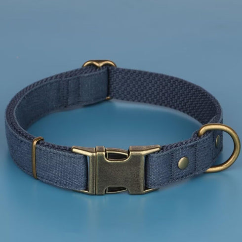 PET ARTIST Nylon Dog Collar for Large Dogs, Heavy Duty Dog Collar with Quick Release Metal Buckle, Soft Padded Blue Dog Collar, Adjustable Durable...