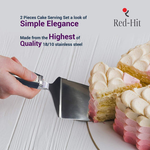 Cake Cutting Set for Wedding Cake Knife and Server Set, Cake Cutter and Pie Spatula, Cake Server and Knife Set of 2 with Thickened Stainless Steel...