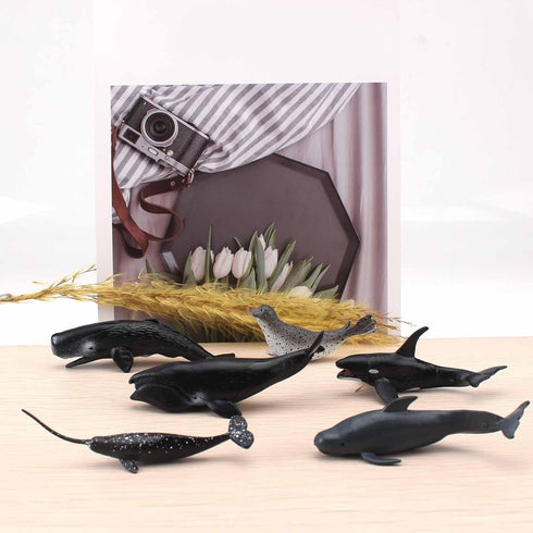 Mini Fish Figurines Set 6PCS Whale Bath Toys Figure Whale Ornament for Kids Toddlers Preschool Educational Playset...