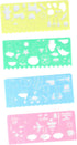 4pcs Plastic Drawing Stencils Set Plastic Ruler Animals Painting Templates Colorful Drawing Scale Template DIY Crafts Set for Art and Craft Projec...