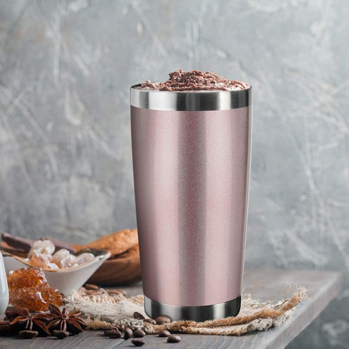 20oz Tumbler Bulk Stainless Steel Vacuum Insulated Tumblers with Lid Double Wall Travel Mug Durable Powder Coated Coffee Cup, Suitable for Ice Dri...