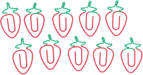 Paper Clips Clips, 100pcs Strawberry Paper Clips Office Clips Set Paperclips and Paper Clamps for Office and School Supplies Document Organizing...