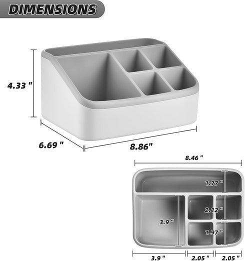 VITVITI Toothbrush Holders for Bathrooms, 6 Slots Toothpaste Bathroom Counter Organizer for Kids, Plastic Bathroom Organizer for Countertop/Sink/V...
