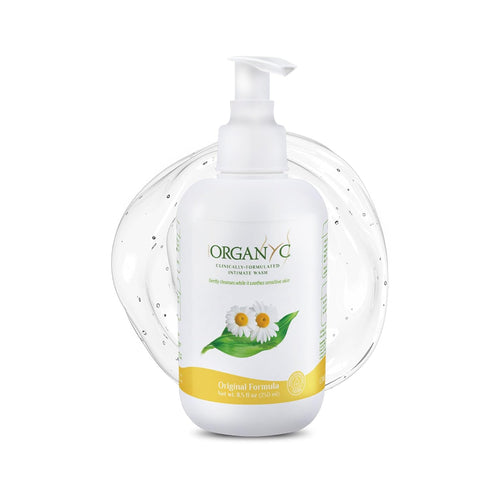 Organyc Feminine Intimate Wash for Sensitive Skin with Chamomile, Free from Chlorine, Parabens, SLS/SLES, and Synthetic Perfumes 8.5 Fluid Ounce...