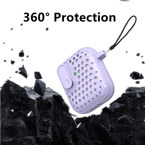 Compatible AirPods 1 AirPods 2 Case Cover with Cleaning Pen Kit, Anti-Fall Lock Design, Hollow TPU Drop Protection, Front LED Visible Cover with R...