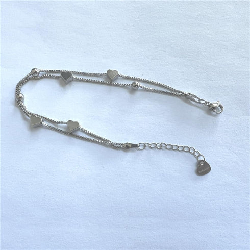 925 Sterling Silver Bracelets for Women Teens, Love Heart Charm Chain Bracelet Bangle Fashion Jewelry Gifts...