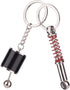 FEBRYTOLD 5 Pcs Car Parts Model Key Chains - Colorful Turbo, Black Manual Gearbox, Tire Rim, Blue Brake Rotor, Red Spring Shock-absorber Keychains...