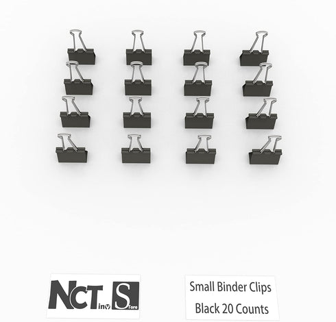 Binder Clips Small Metal Clamp 0.75 inch / 19 mm (Black, 20-PCS)...