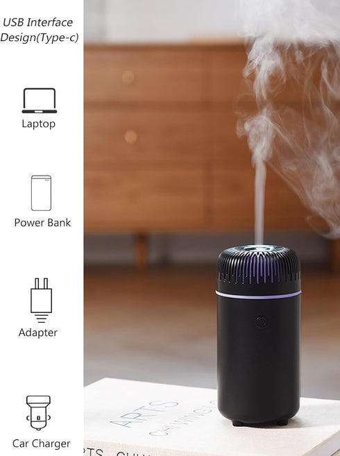 Car Diffuser for Essential Oils USB Cool Mist Humidifier Aromatherapy Essential Oil Diffuser Portable for Car Home Office Bedroom (Black)...
