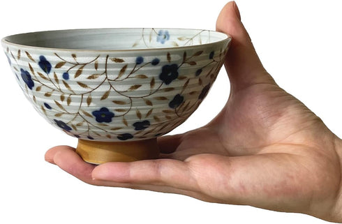 Traditional Style Japanese Ceramics Rice Bowl Chawan Pottery, Dishwasher Microwave Safe Made in Japan (Kohiki Kozakura, Medium (oohira))...